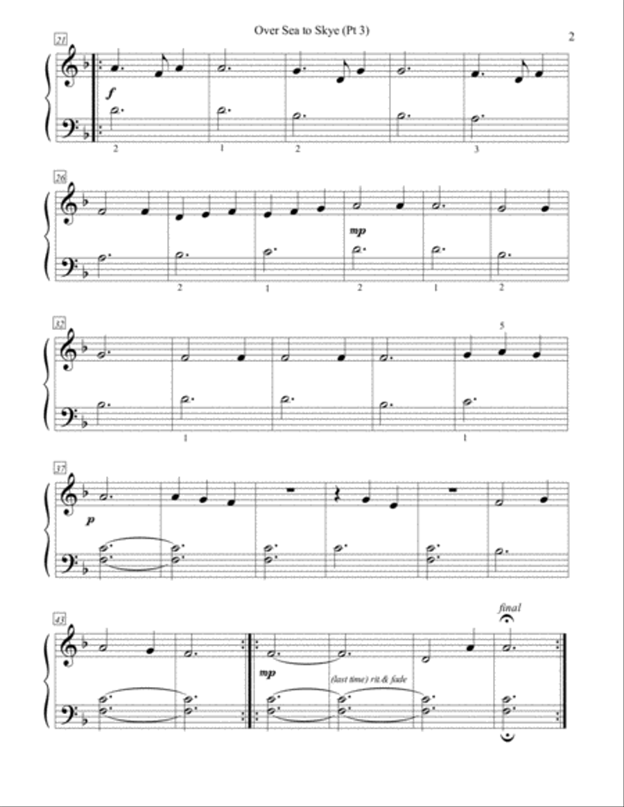 Over the Sea to Sky (1P/6H) Easy Piano scores gallery preview page 3