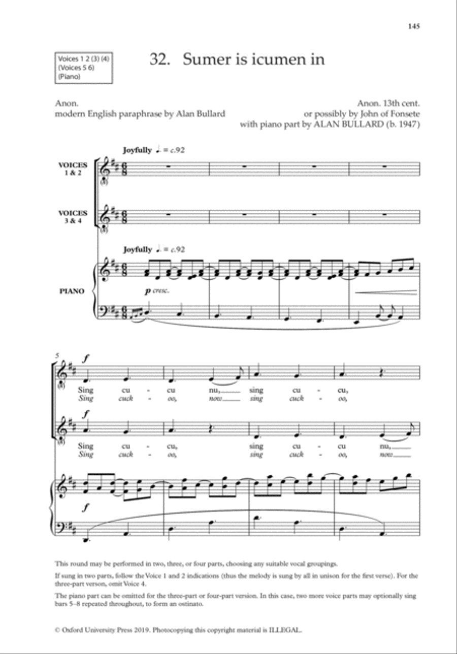 The Oxford Book of Flexible Choral Songs Unison Choir scores gallery preview page 21