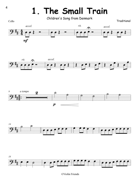11 CHILDREN’S SONGS FOR STRING AND PIANO: PART FOR CELLO image number null