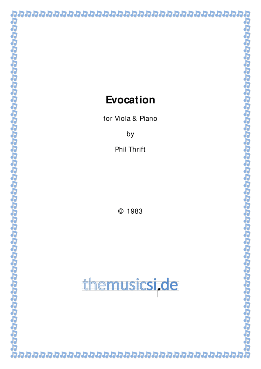 Evocation for Viola & Piano Viola scores gallery preview page 1
