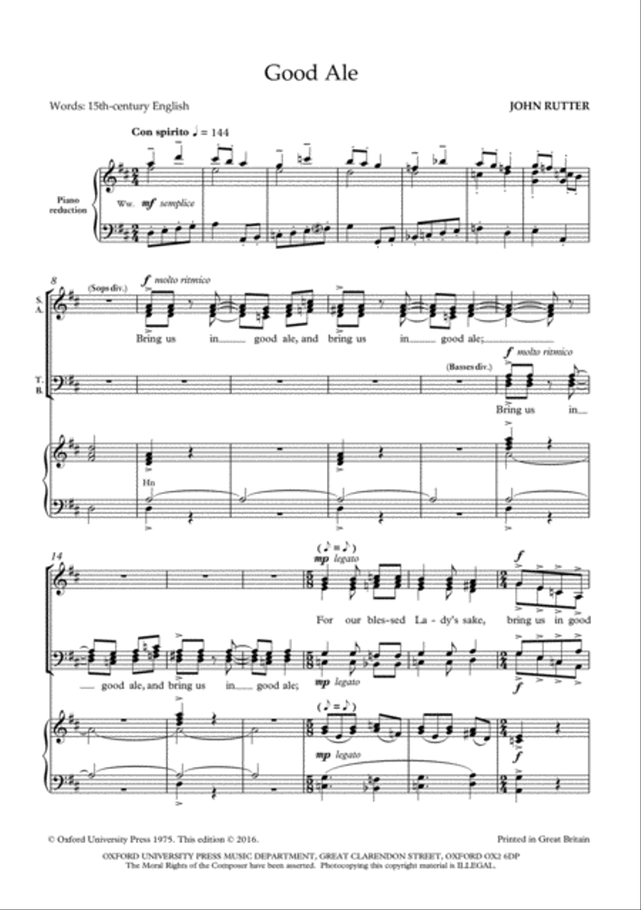 Good Ale Good Ale 4-Part scores gallery preview page 2