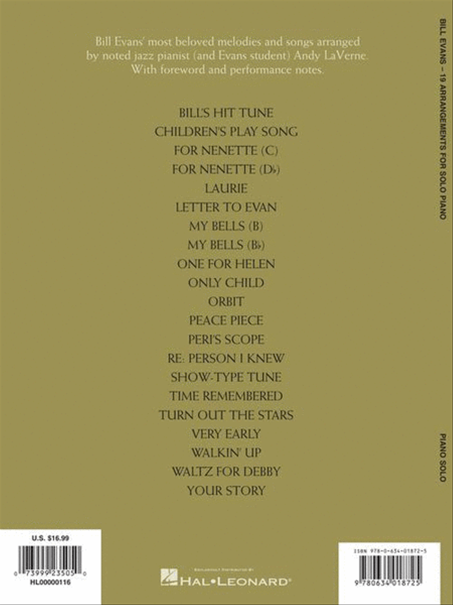 Bill Evans – 19 Arrangements for Solo Piano Piano Solo scores gallery preview page 11