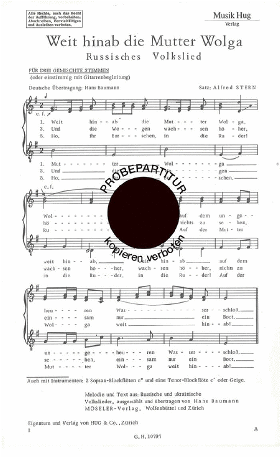 Weit hinab die Mutter Choir scores gallery preview page 1