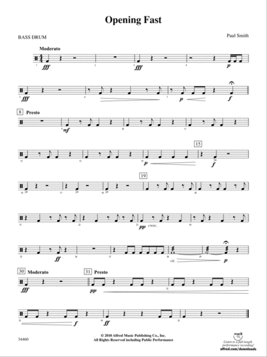 OPENING FAST/PERC ENS: 7th Percussion Percussion Ensemble scores gallery preview page 1