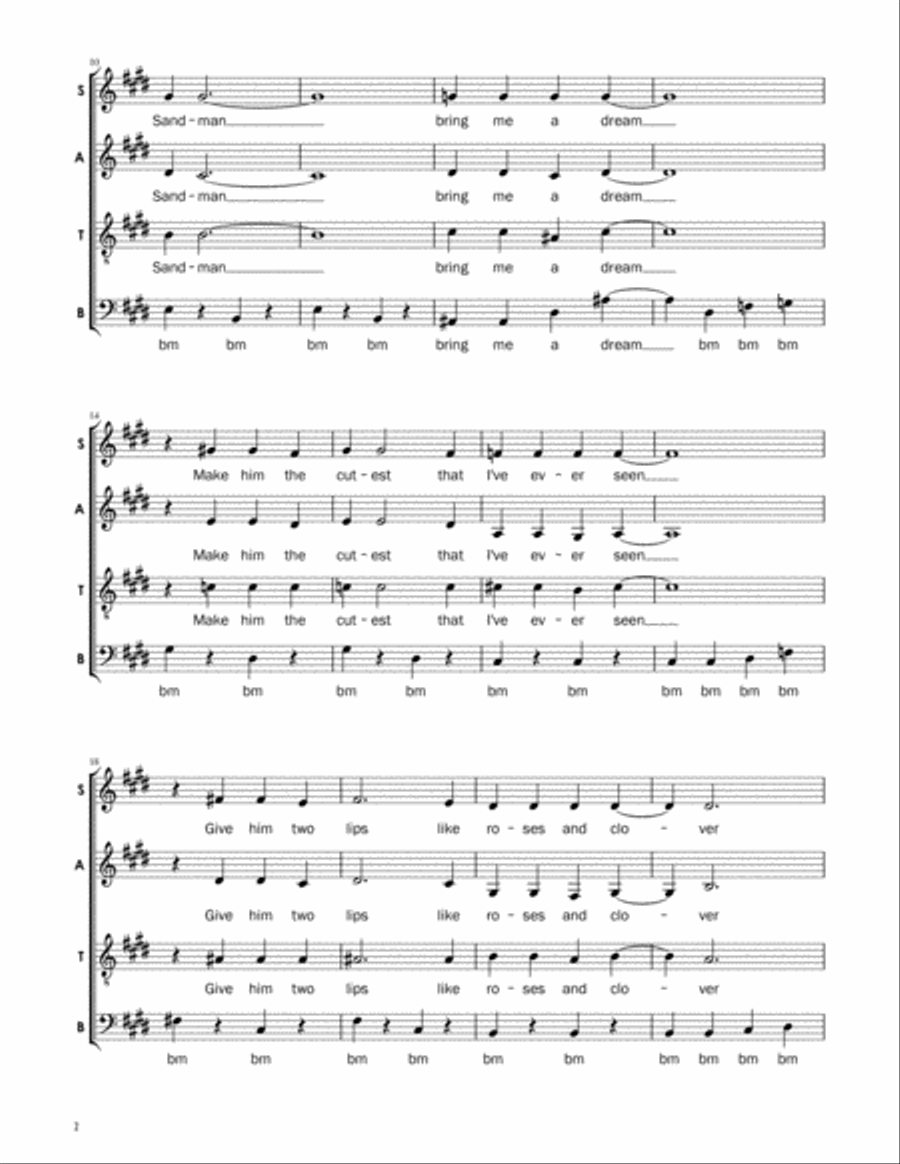 Mister Sandman 4-Part scores gallery preview page 2