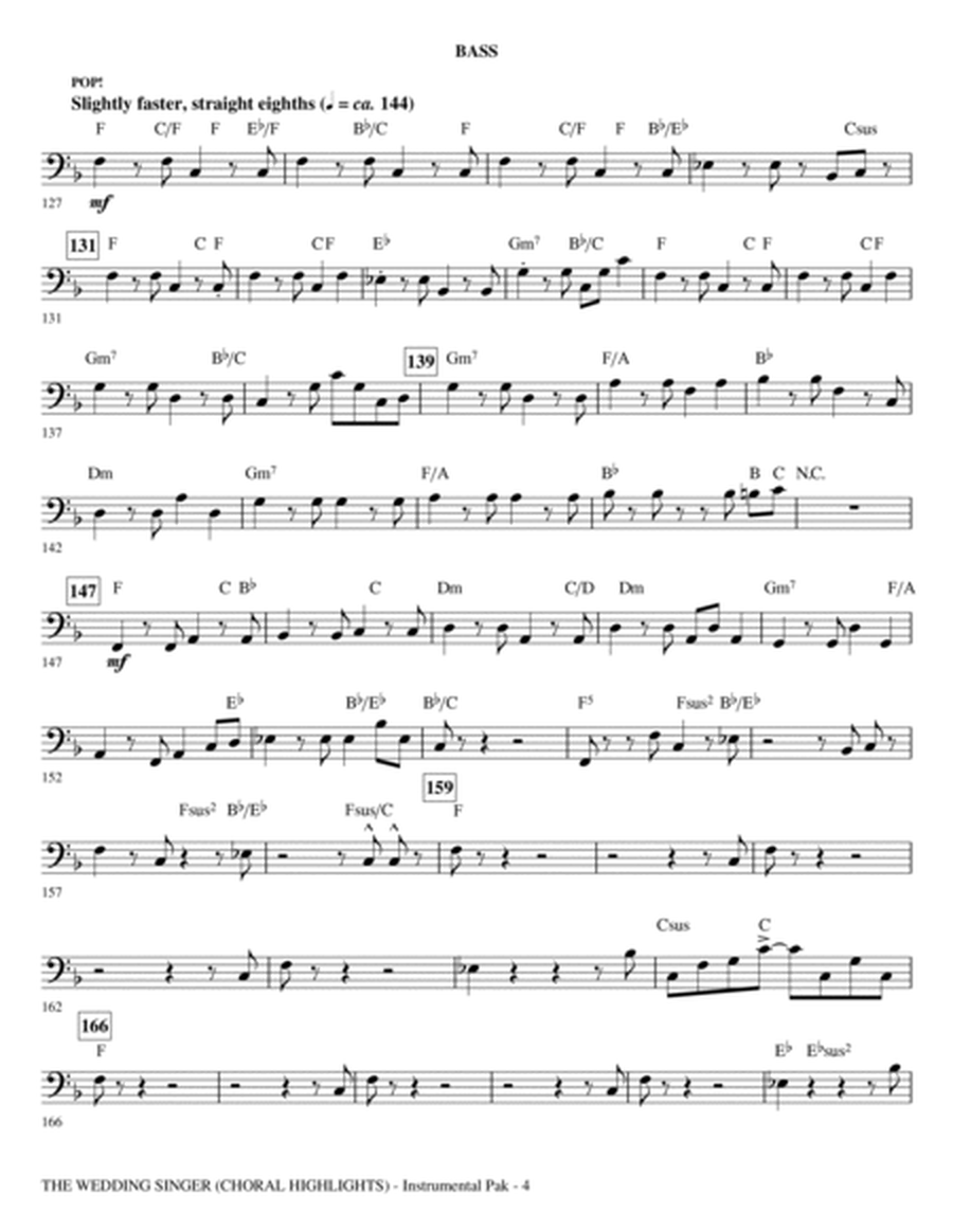 The Wedding Singer (Choral Highlights) - Bass