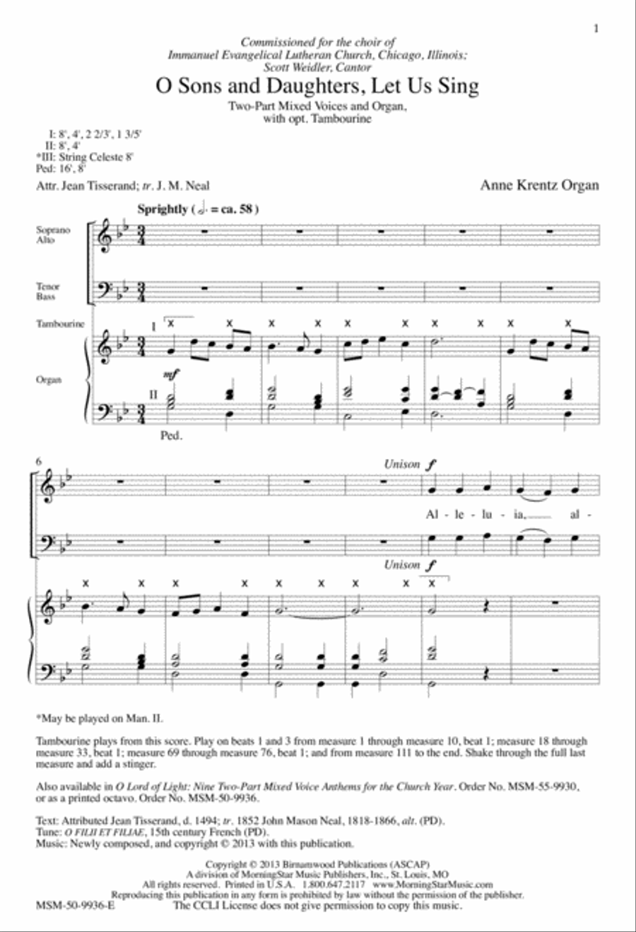 O Sons and Daughters, Let Us Sing 2-Part scores gallery preview page 2