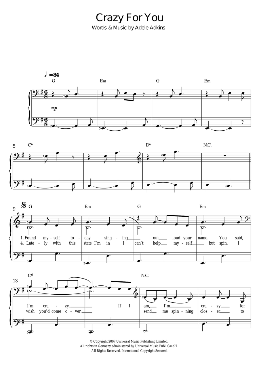 Crazy For You Piano, Vocal scores gallery preview page 1