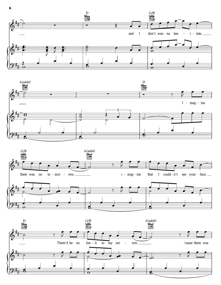 Tell You Something (Nana's Reprise) Piano, Vocal, Guitar scores gallery preview page 6
