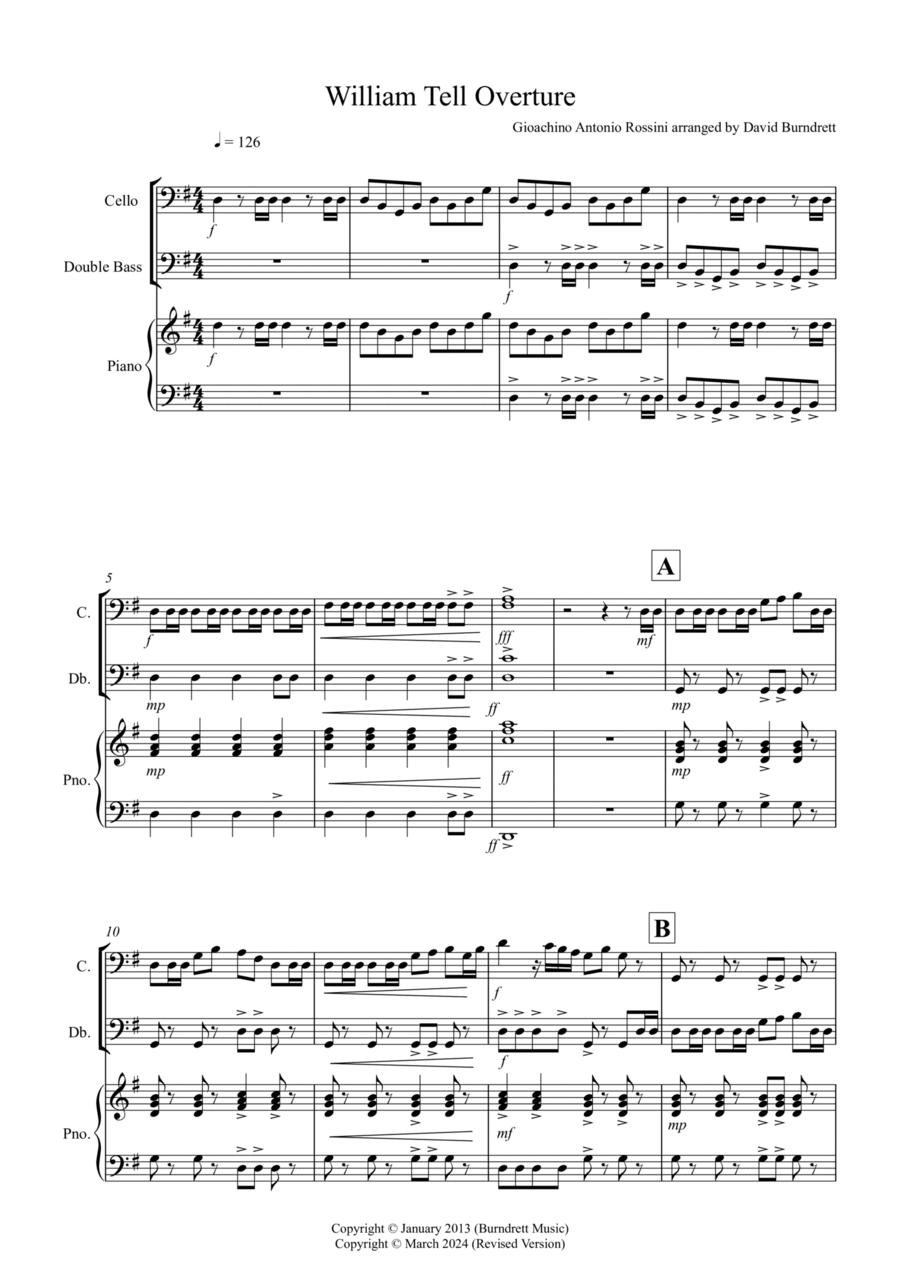Book cover for William Tell Overture for Cello and Double Bass Duet