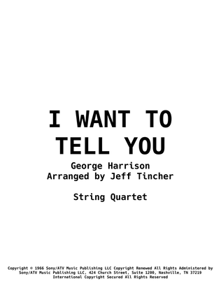 Book cover for I Want To Tell You