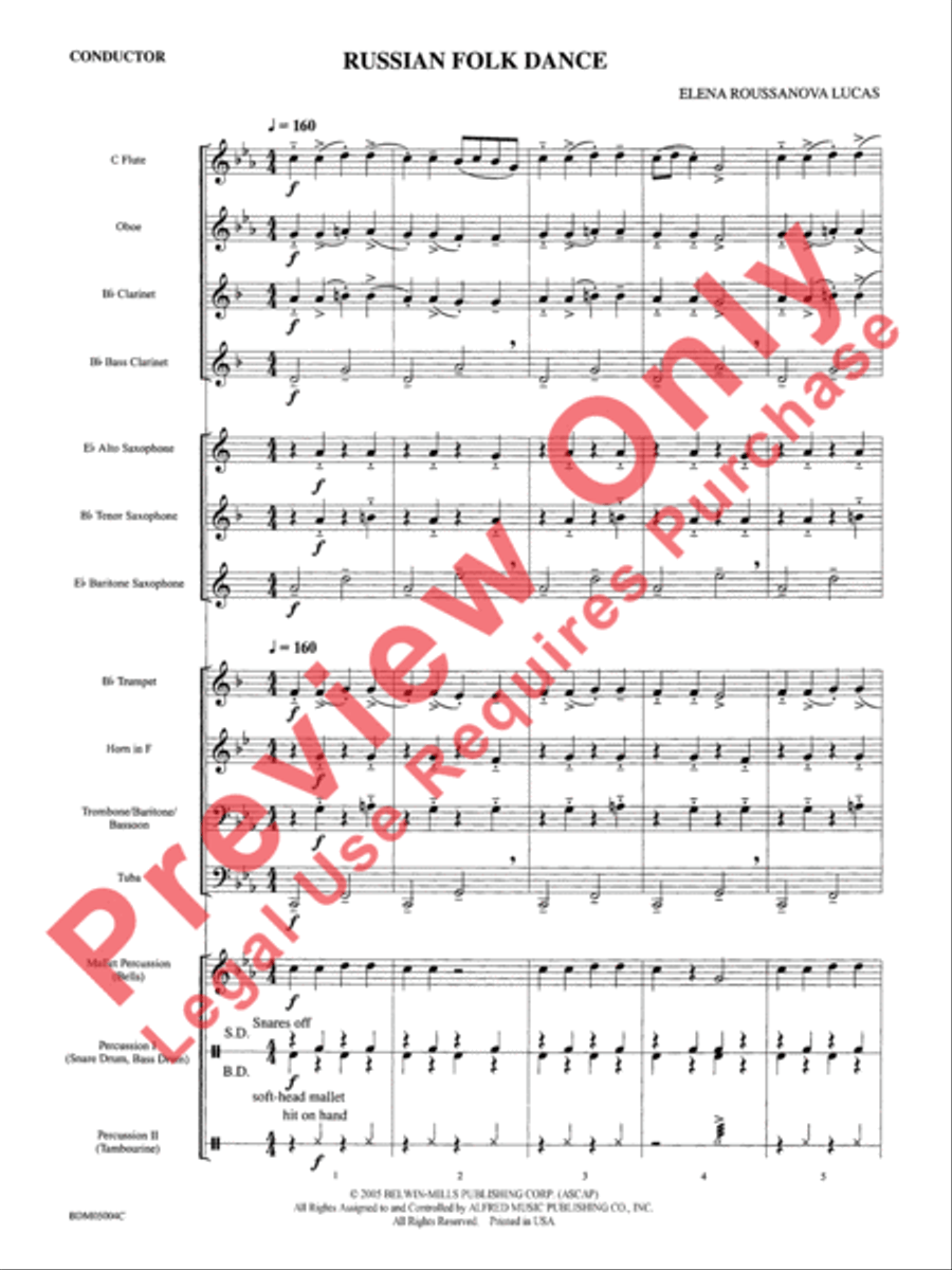 Russian Folk Dance Concert Band scores gallery preview page 3