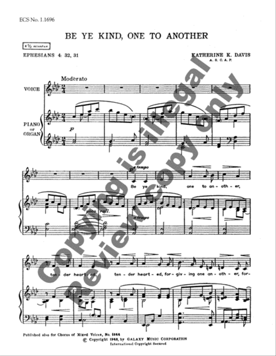 Be Ye Kind, One to Another Low Voice scores gallery preview page 3