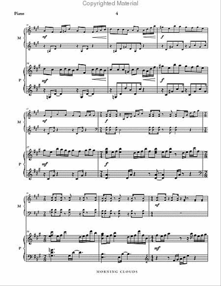 Morning Clouds (score & 1 part) Piano Accompaniment scores gallery preview page 5