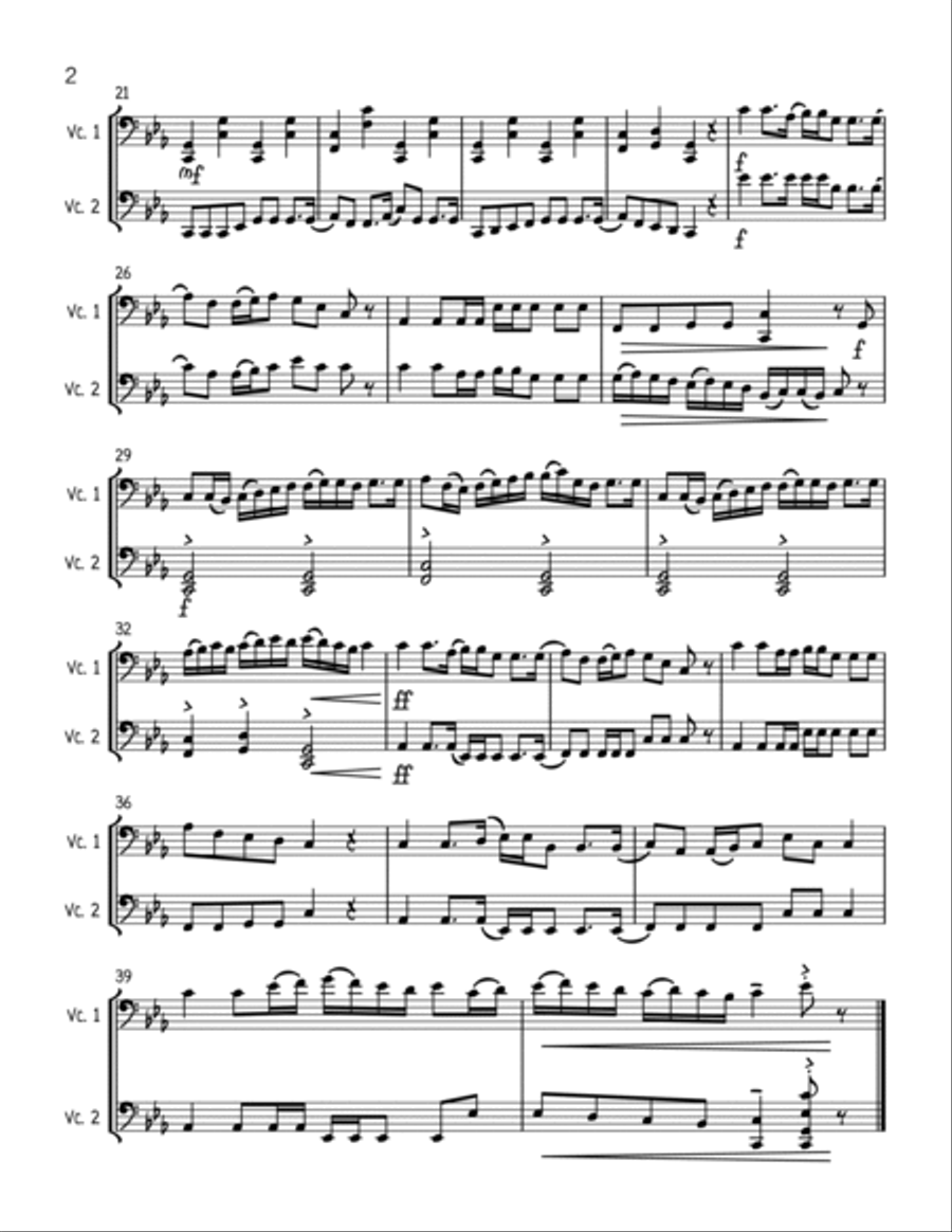 The Wellerman Sea Shanty - Cello Duet String Duet scores gallery preview page 2