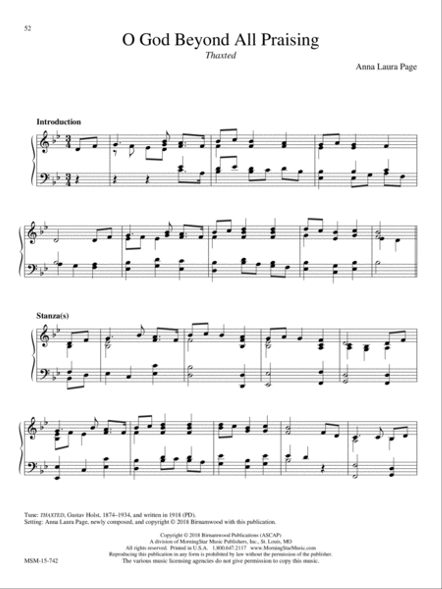 O God Beyond All Praising Piano Solo scores gallery preview page 1
