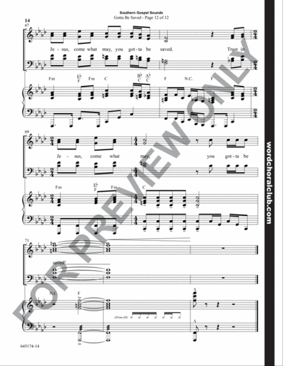Southern Gospel Sounds - Choral Book 4-Part scores gallery preview page 15