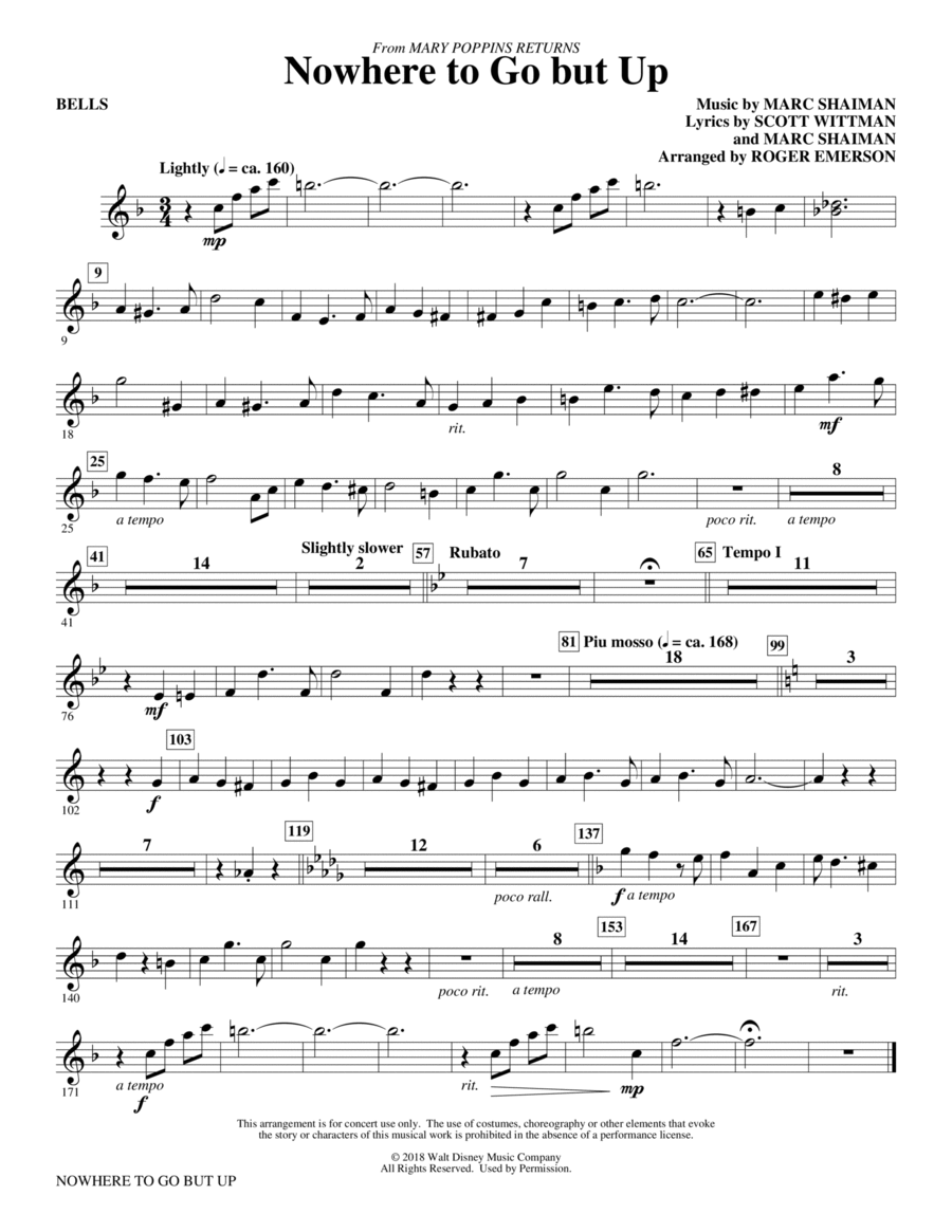 Nowhere to Go But Up (from Mary Poppins Returns) (arr. Roger Emerson) - Bells