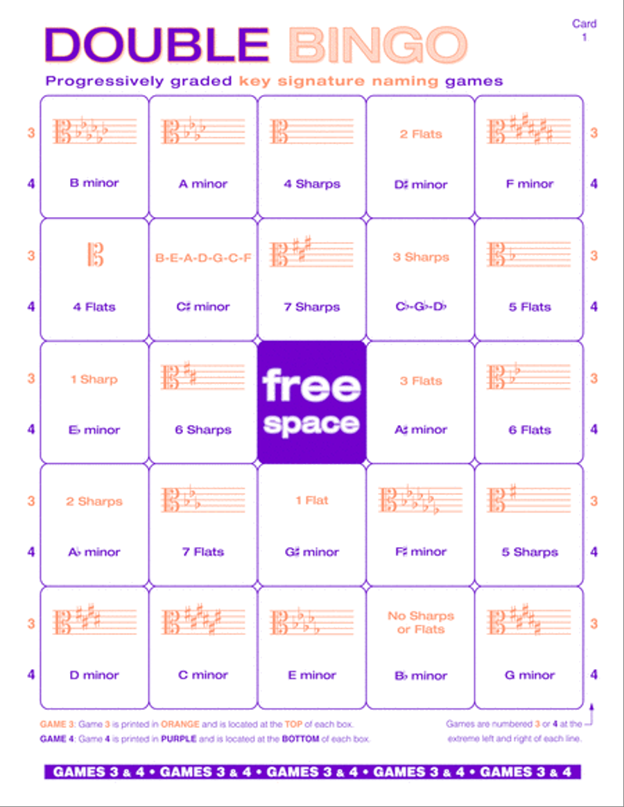 Essentials of Music Theory: Key Signature Double Bingo Games & Toys scores gallery preview page 3