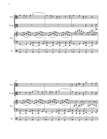 O Holy Night - 2 Violas, Piano and Optional Drum Set - Intermediate Level image number null