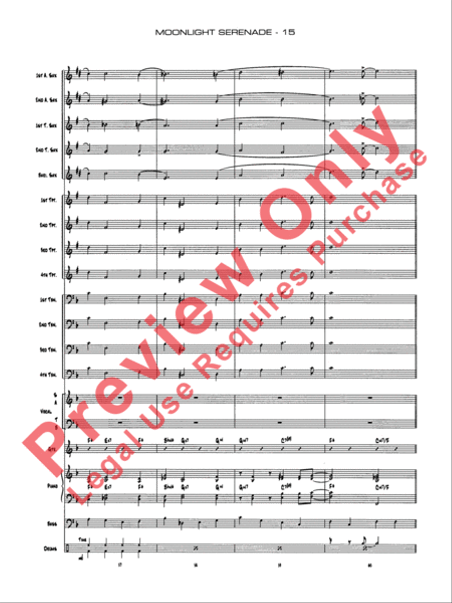 Moonlight Serenade Jazz Ensemble scores gallery preview page 18
