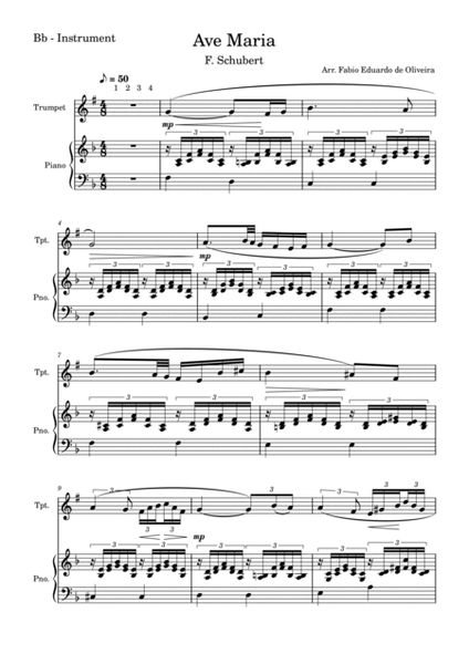 Ave Maria (Schubert) - Pdf Sheet Music + Mp3 Playback + Mp3 Demo image number null
