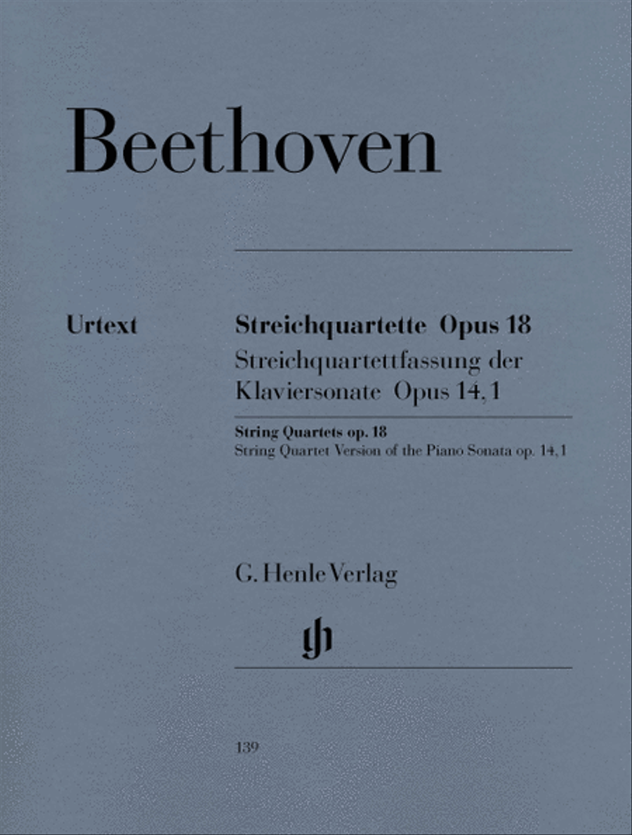 String Quartets and String Quartet-Version of the Piano Sonata op. 18/1-6 und op. 14/1 Cello scores gallery preview page 1