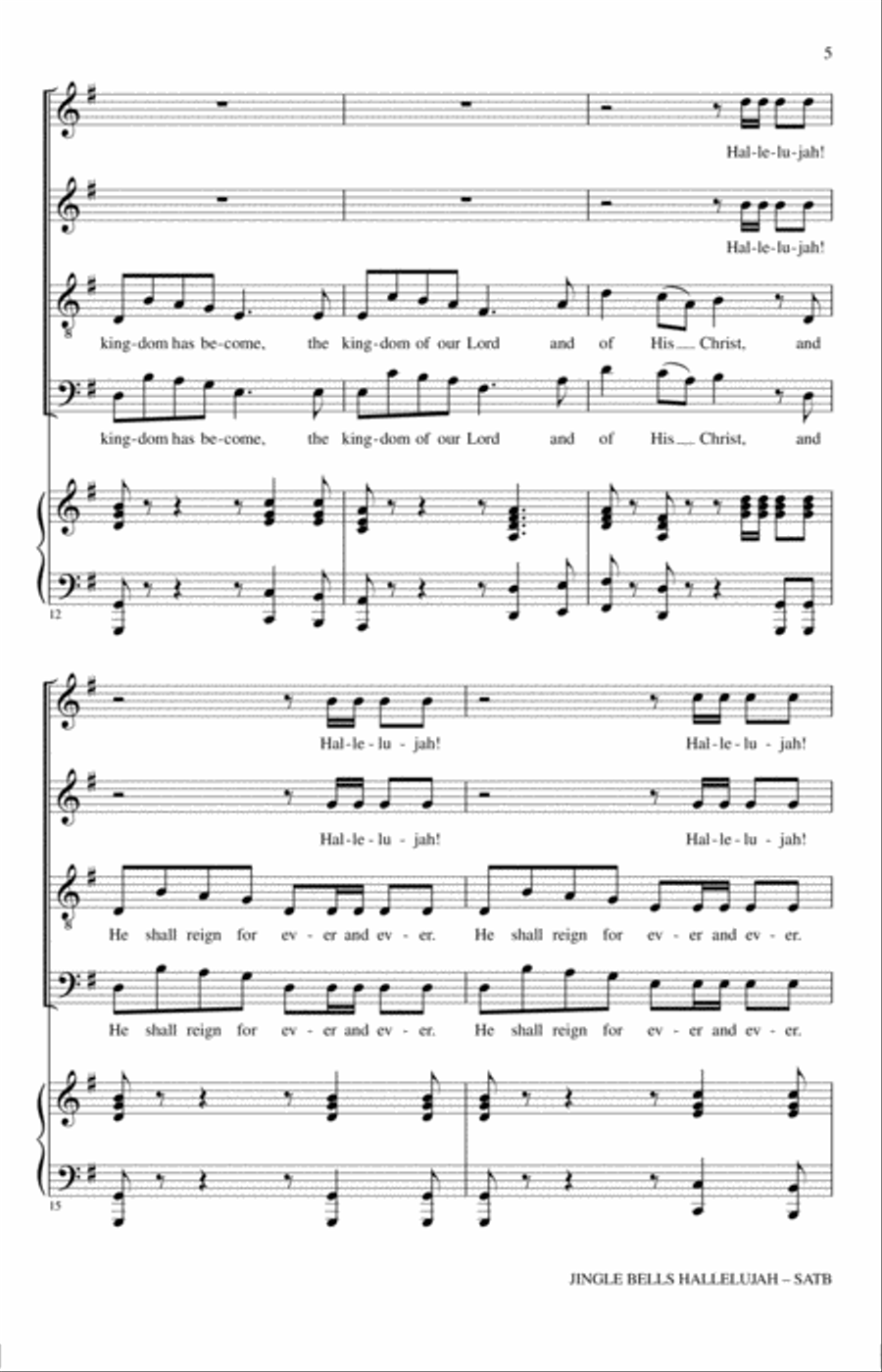 Jingle Bell Hallelujah Jingle Bell Hallelujah 4-Part scores gallery preview page 3