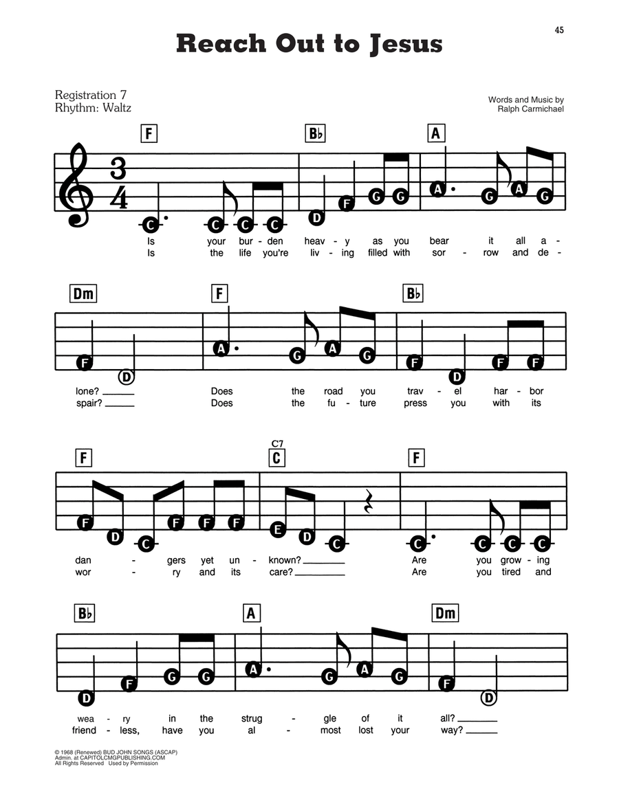 Reach Out To Jesus Electronic Keyboard scores gallery preview page 1