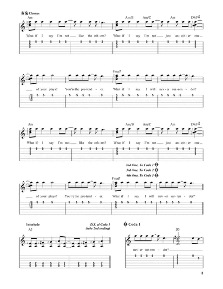 The Pretender Acoustic Guitar scores gallery preview page 3