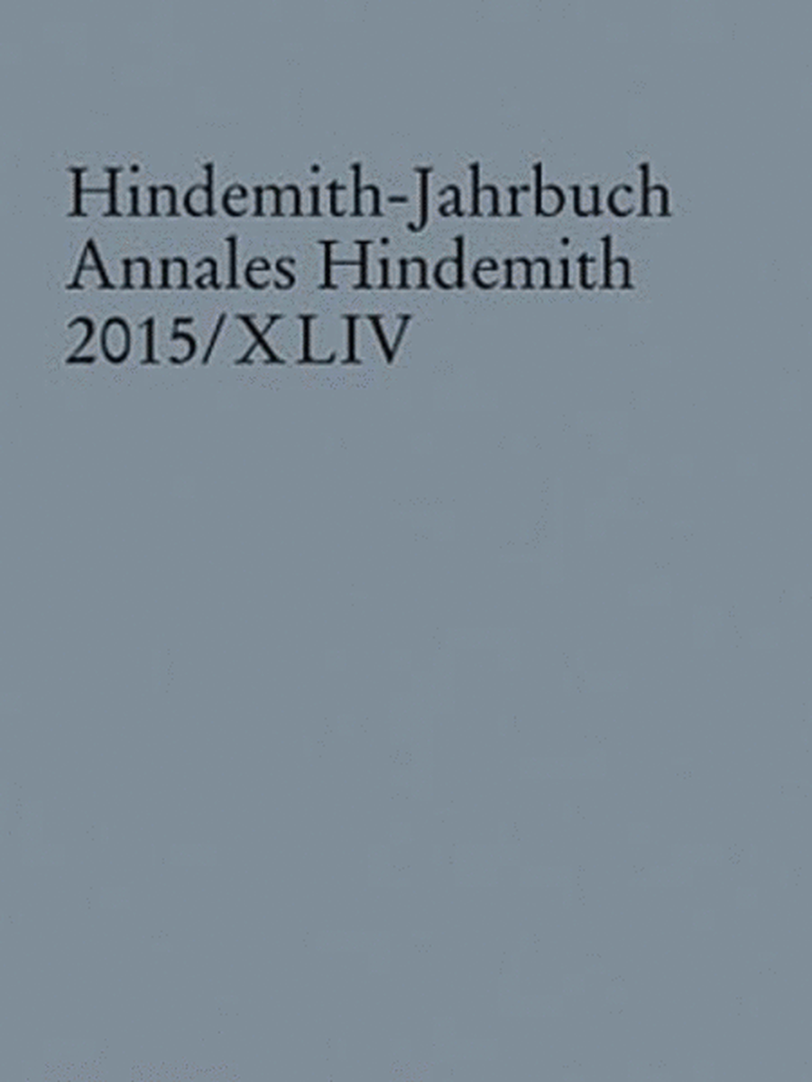 Hindemith-jarbuch (Hindemith Yearbook)