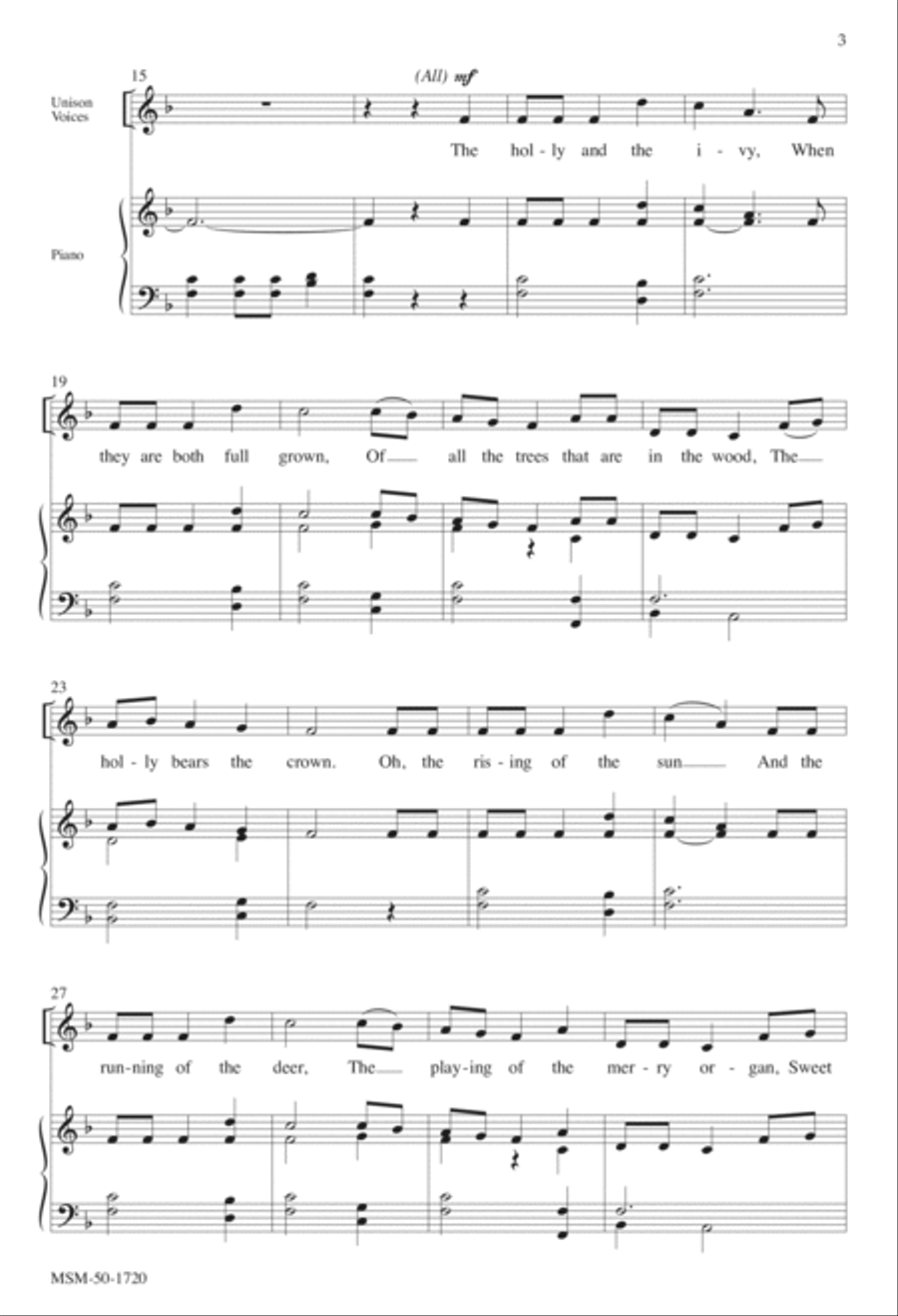 The Holly and the Ivy 4-Part scores gallery preview page 3