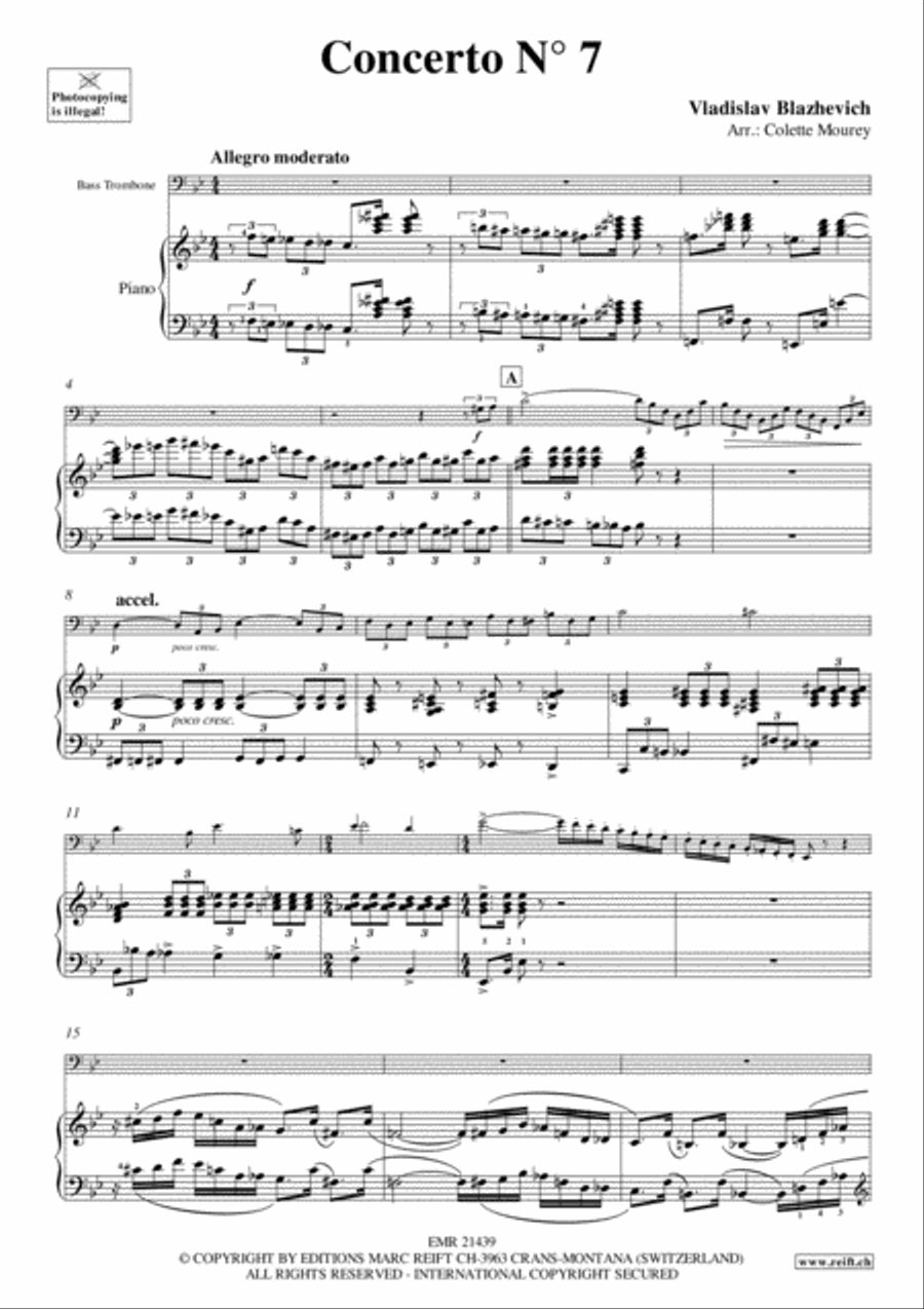 Concerto No. 7 Bass Trombone scores gallery preview page 3