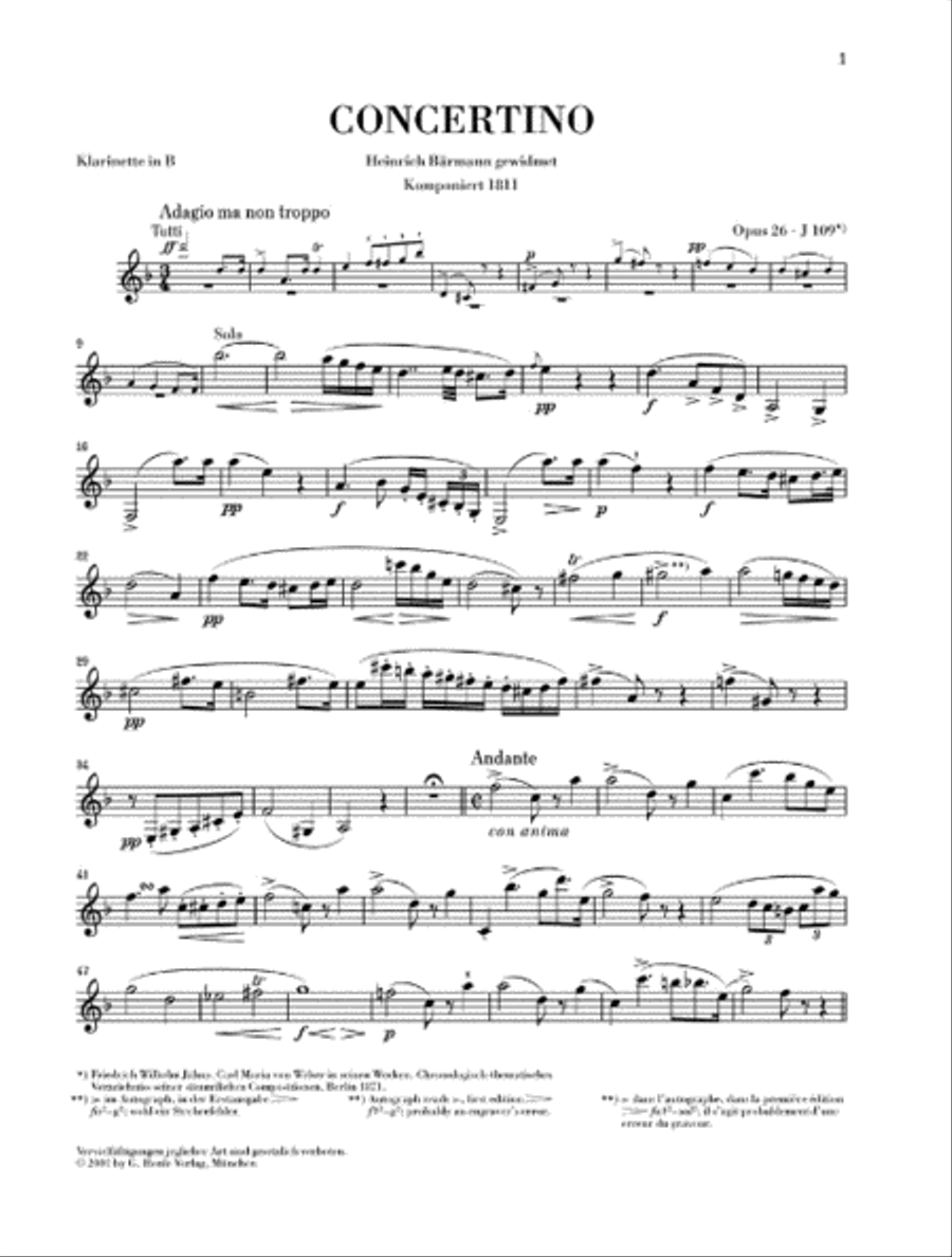 Concertino, Op. 26 Clarinet Solo scores gallery preview page 4
