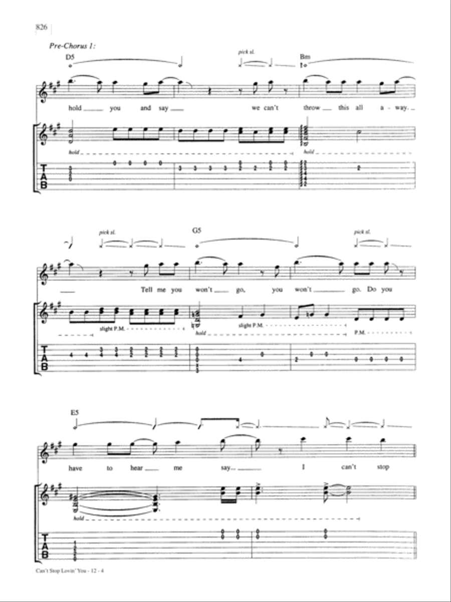 Can't Stop Lovin' You Guitar Tablature scores gallery preview page 4