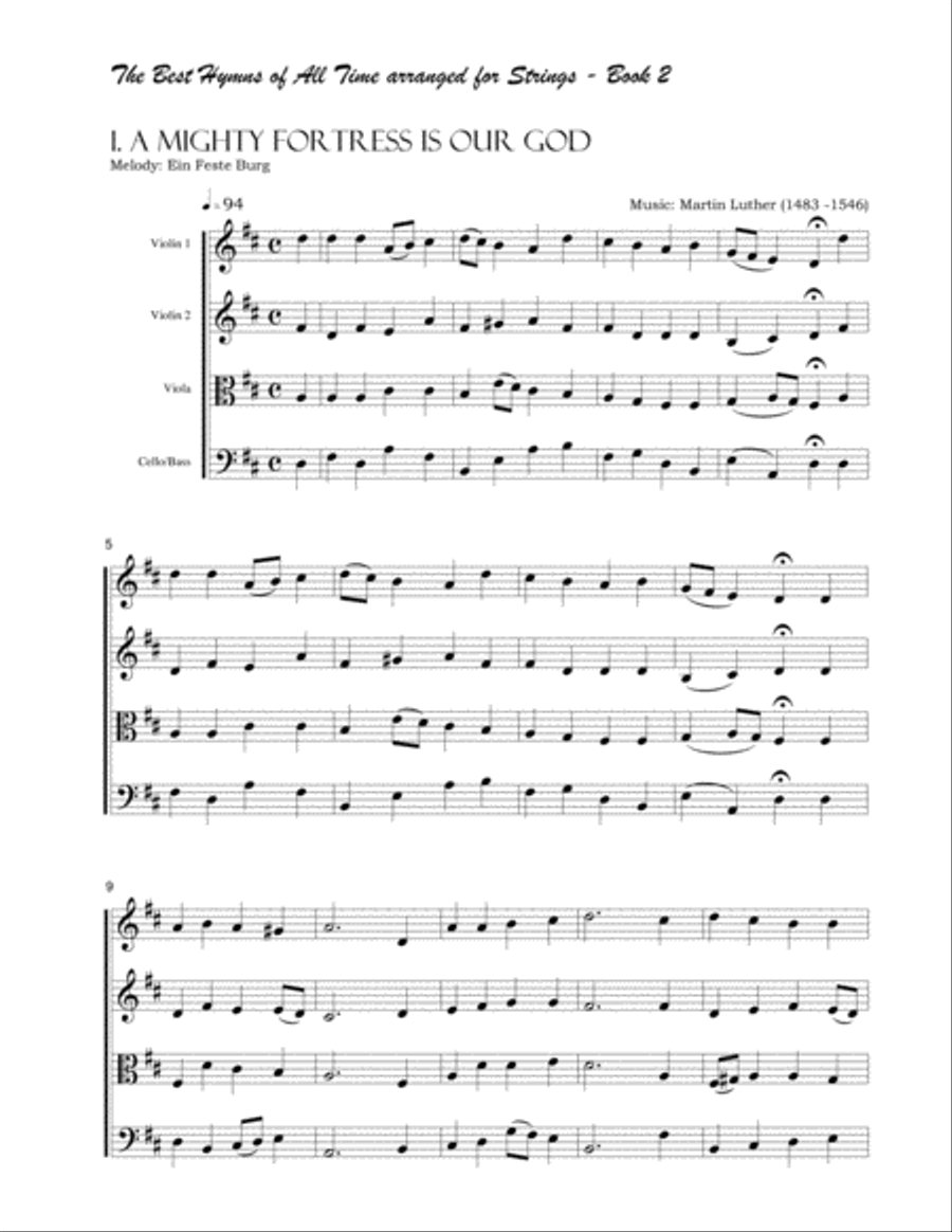 The Best Hymns of All Time (for Strings) Book 2 String Quartet scores gallery preview page 3