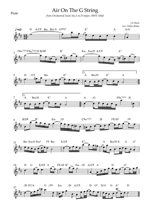 Air On The G String (J.S. Bach) for Flute Solo with Chords