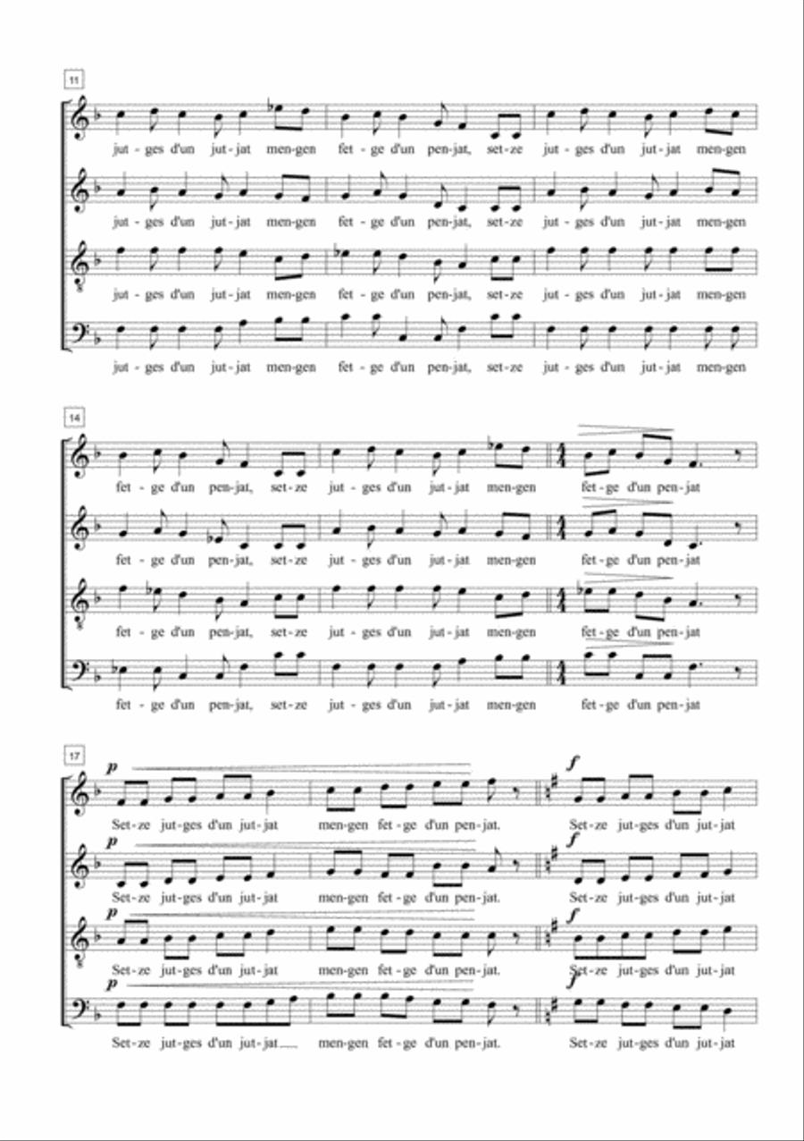 Setze Jutges for Mixed Choir (SATB) 4-Part scores gallery preview page 3