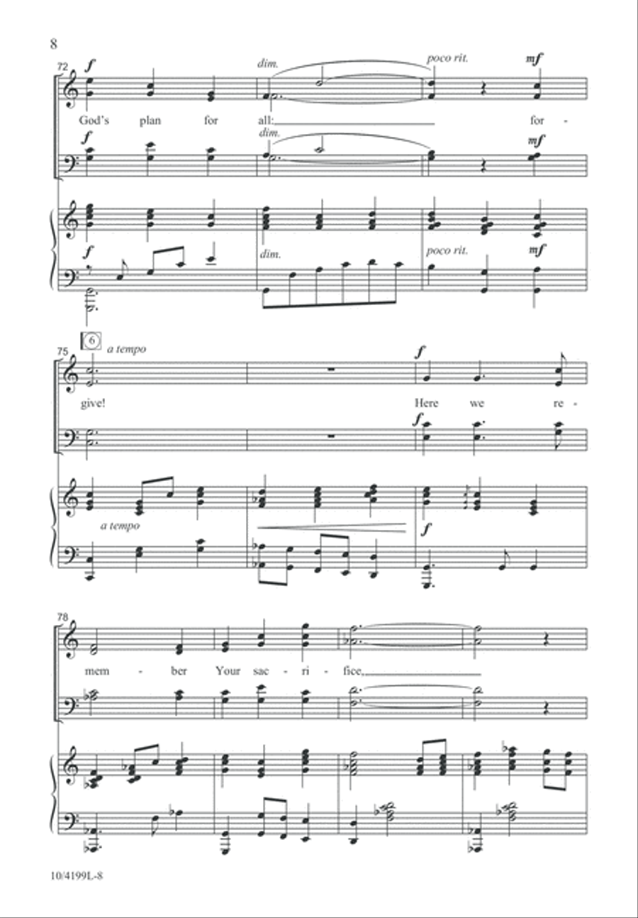 Come into God's Embrace 4-Part scores gallery preview page 8