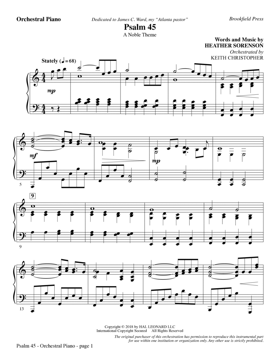 Psalm 45 - Piano Choir scores gallery preview page 1