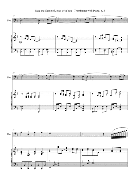 TAKE THE NAME OF JESUS WITH YOU (for Trombone and Piano with Score/Part) image number null