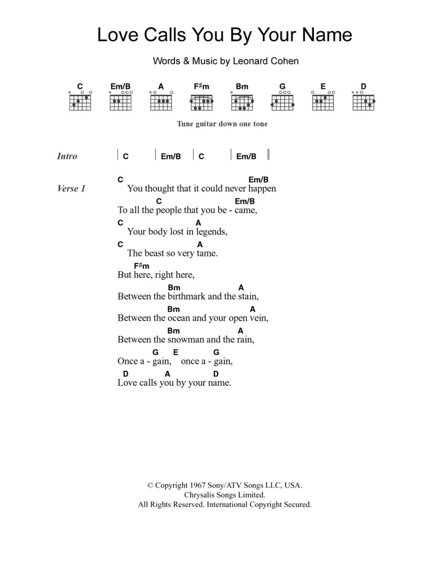 Love Calls You By Your Name Acoustic Guitar scores gallery preview page 1
