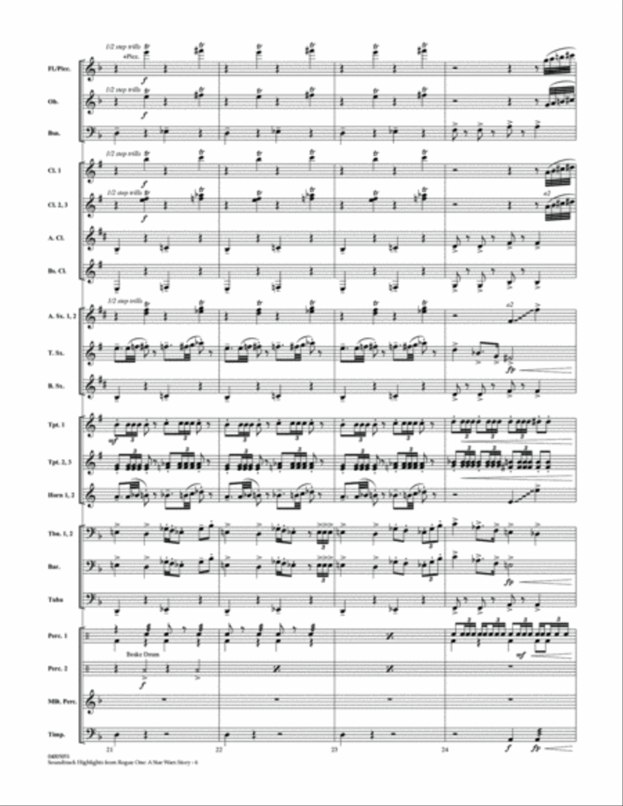 Rogue One: A Star Wars Story - Conductor Score (Full Score) Concert Band scores gallery preview page 6