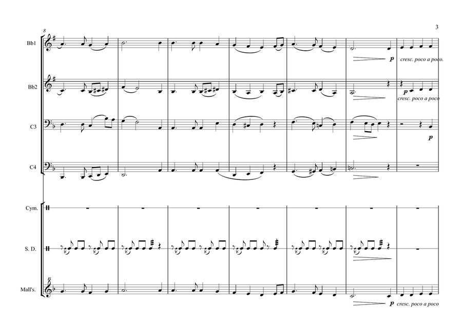 Kviteseid Song for Brass/Messing Quartet Brass Ensemble scores gallery preview page 3