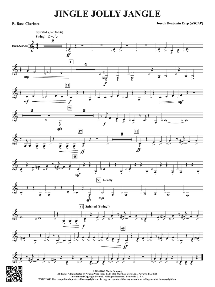 Jingle Jolly Jangle: B-flat Bass Clarinet Bass Clarinet scores gallery preview page 1