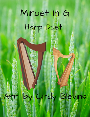 Book cover for Minuet in G, for Harp Duet