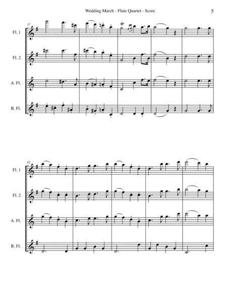 Mendelssohn Wedding March from A Midsummer Night's Dream for Flute Quartet image number null