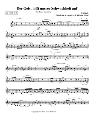 3rd Horn part to Der Geist transcription