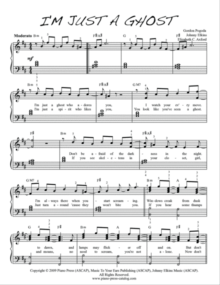 I'm Just a Ghost Piano Method scores gallery preview page 2