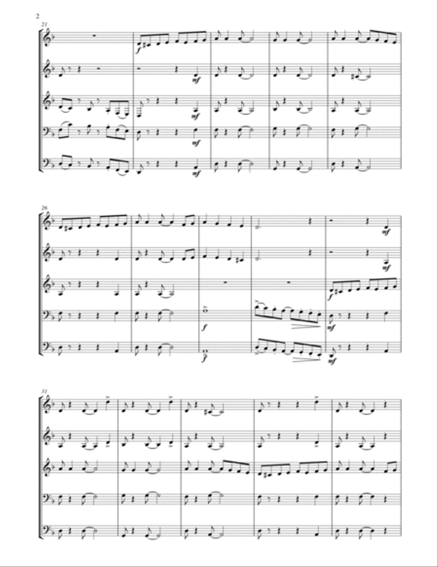 Were You There? - Joshua Fight the Battle of Jericho (brass quintet) Brass Quintet scores gallery preview page 3
